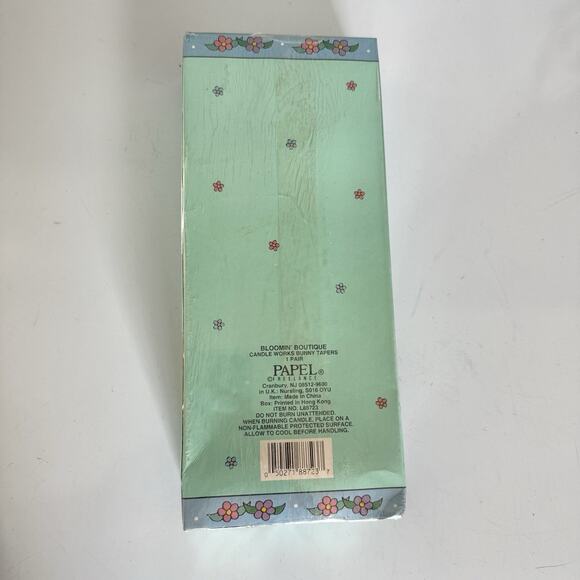 NEW Papel Bloomin Boutique Bunny Rabbit Candles 10” Taper Male Female Easter VTG - Picture 4 of 4